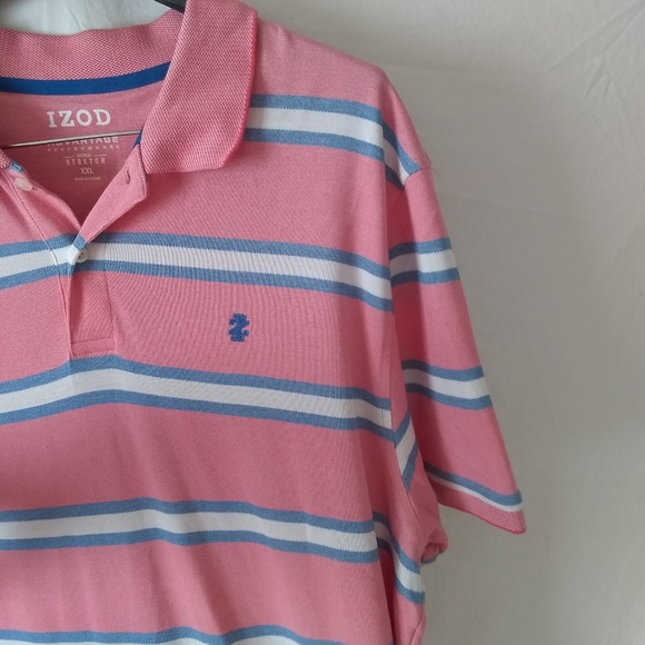 Men's Izod pink and blue polo - Picture 9 of 11